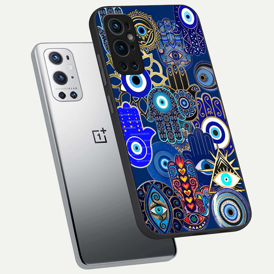 Mystic Palm Guard phone case For OnePlus 9 Pro showing premium glass back cover with detailed artwork