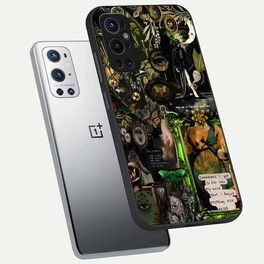 Mystic Woods Secret phone case For OnePlus 9 Pro showing premium glass back cover with detailed artwork