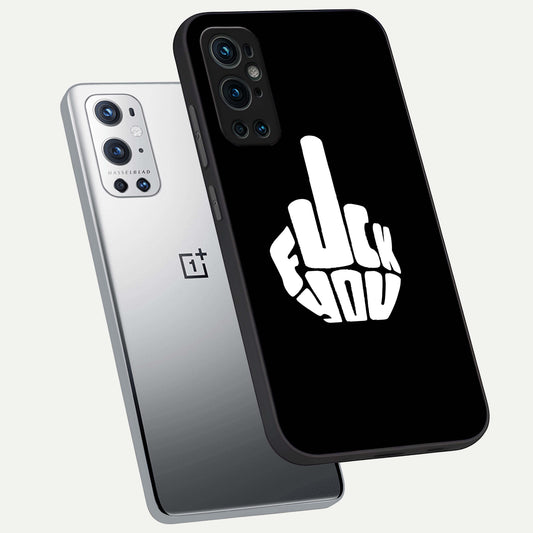 Rebel Mode On phone case For OnePlus 9 Pro showing premium glass back cover with detailed artwork