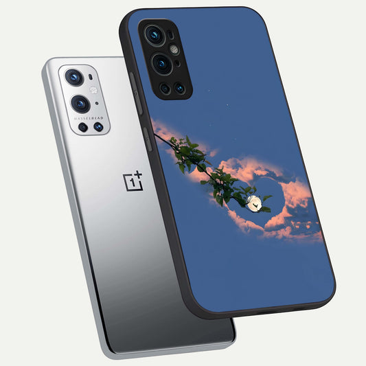 Sky Under Tree phone case For OnePlus 9 Pro showing premium glass back cover with detailed artwork