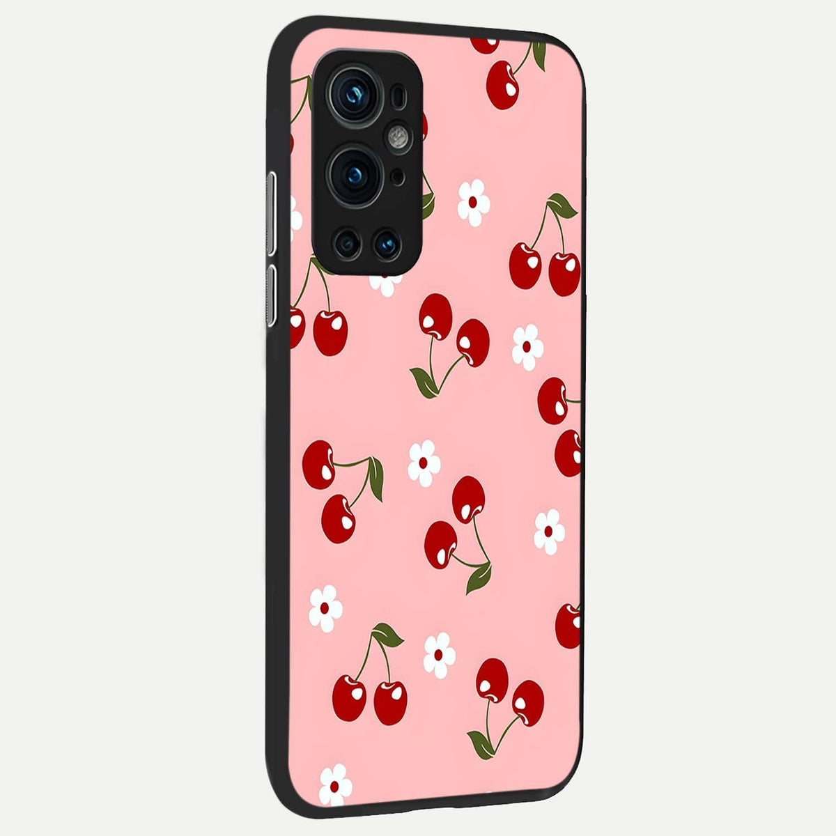 Cherry Love Mood back cover For OnePlus 9 Pro slim fit glass case with vibrant aesthetic design