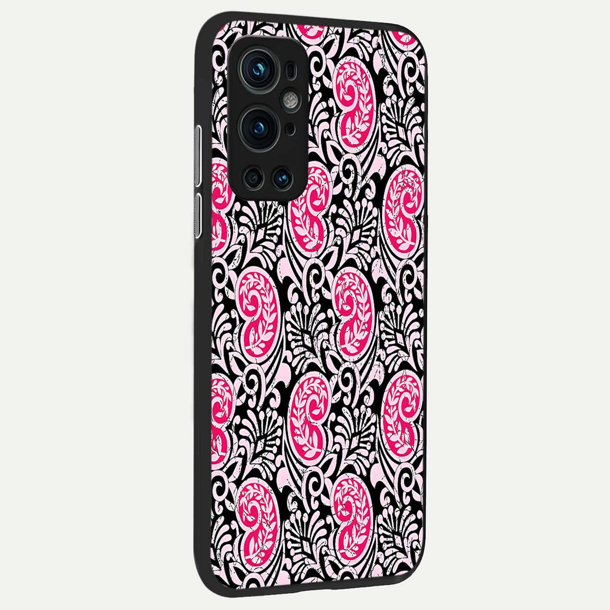 Crimson Paisley Charm back cover For OnePlus 9 Pro slim fit glass case with vibrant aesthetic design