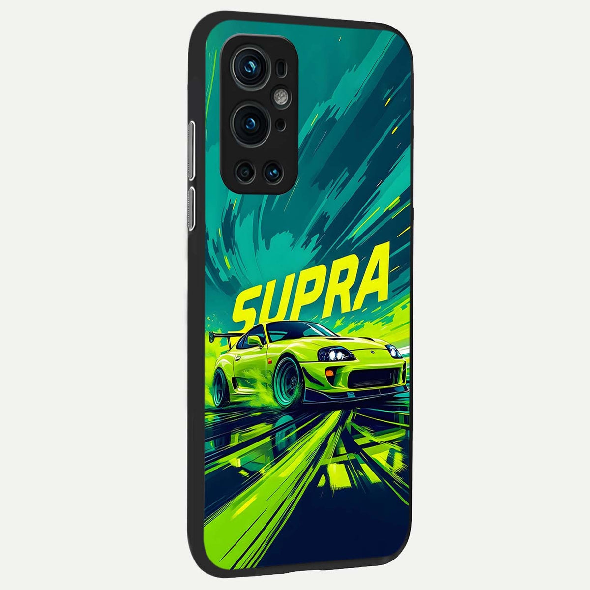 Electric Supra Thunder back cover For OnePlus 9 Pro slim fit glass case with vibrant aesthetic design