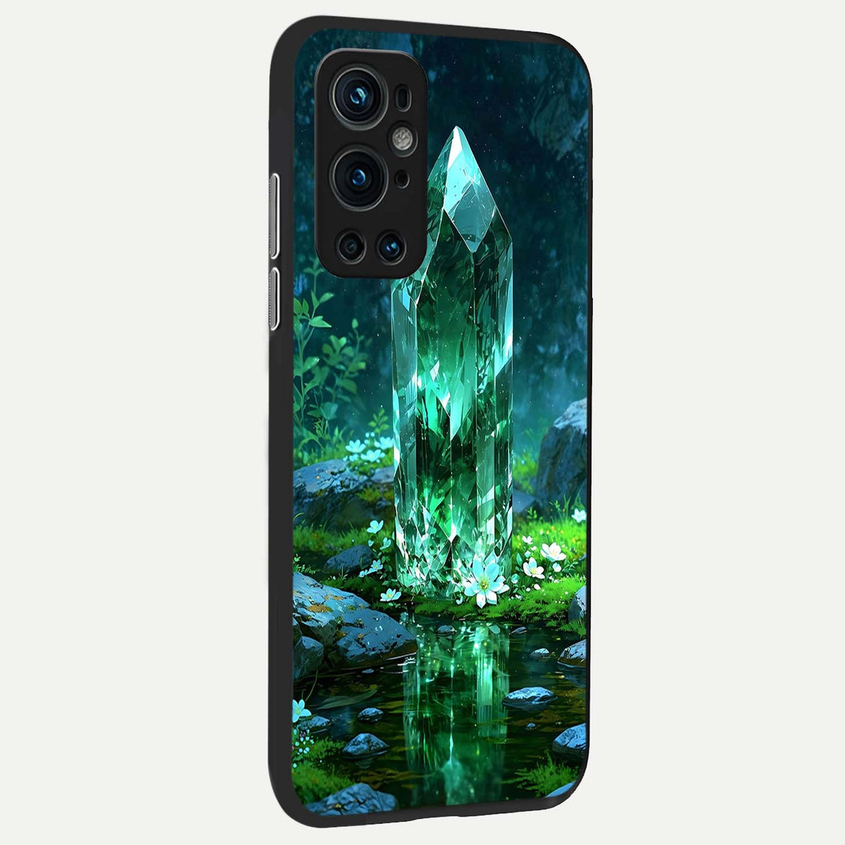 Emerald Light Crystal back cover For OnePlus 9 Pro slim fit glass case with vibrant aesthetic design