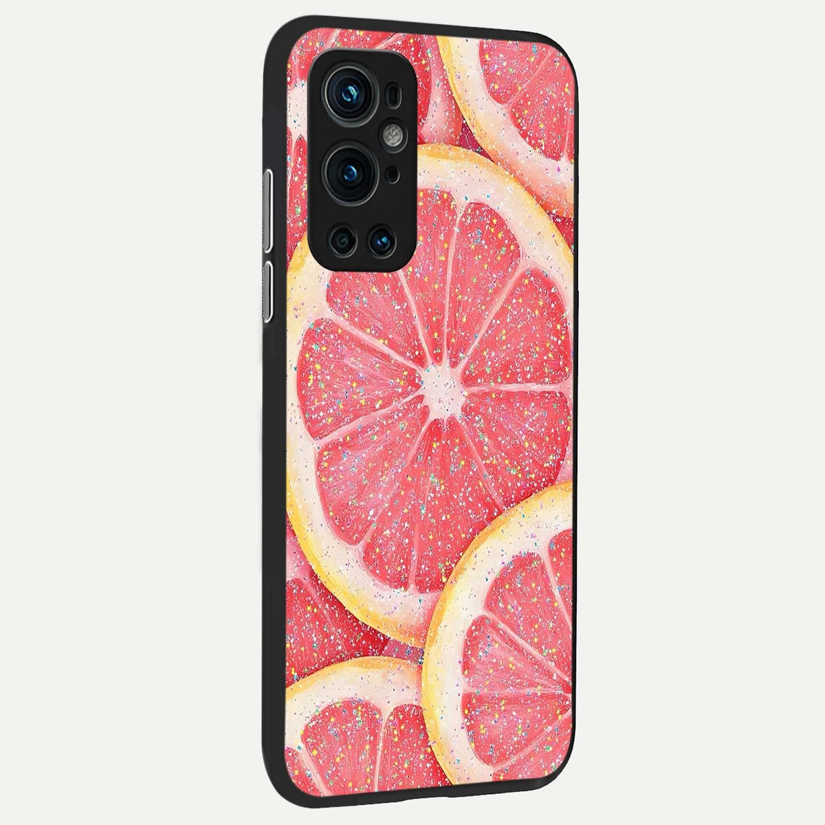 Glitter Grapefruit back cover For OnePlus 9 Pro slim fit glass case with vibrant aesthetic design