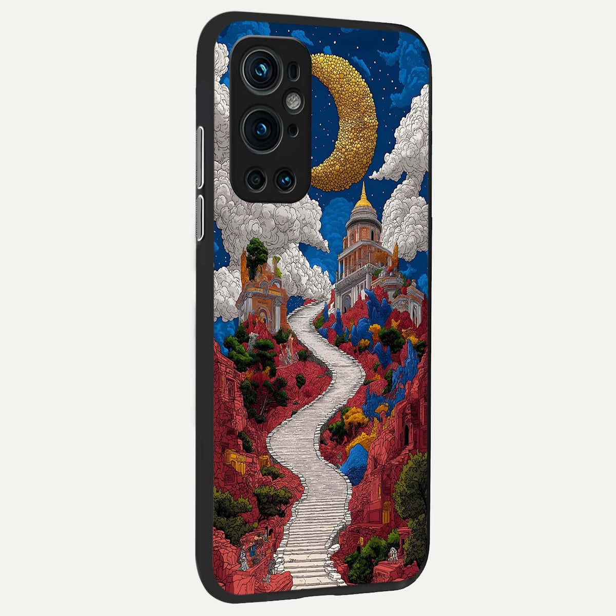Heavenly Moon Path back cover For OnePlus 9 Pro slim fit glass case with vibrant aesthetic design