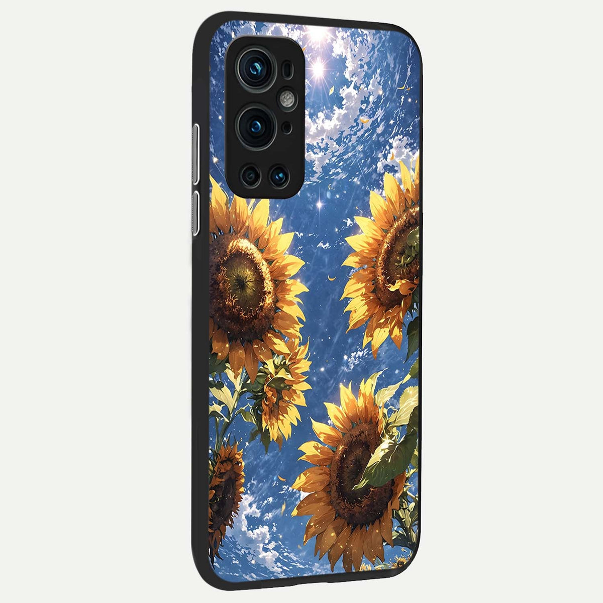 Heavenly Sunflower Rise back cover For OnePlus 9 Pro slim fit glass case with vibrant aesthetic design