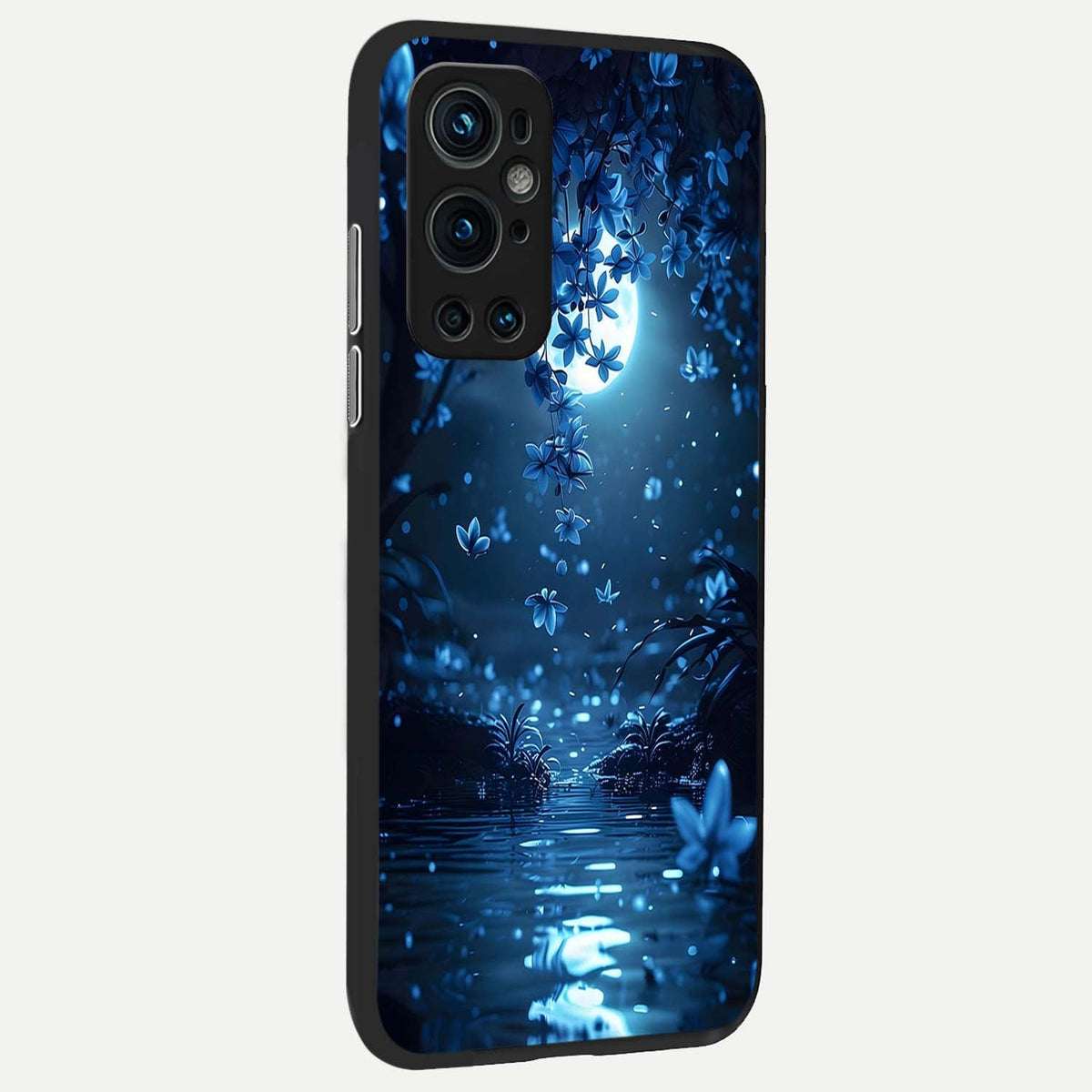 Moonlight Petal Dream back cover For OnePlus 9 Pro slim fit glass case with vibrant aesthetic design