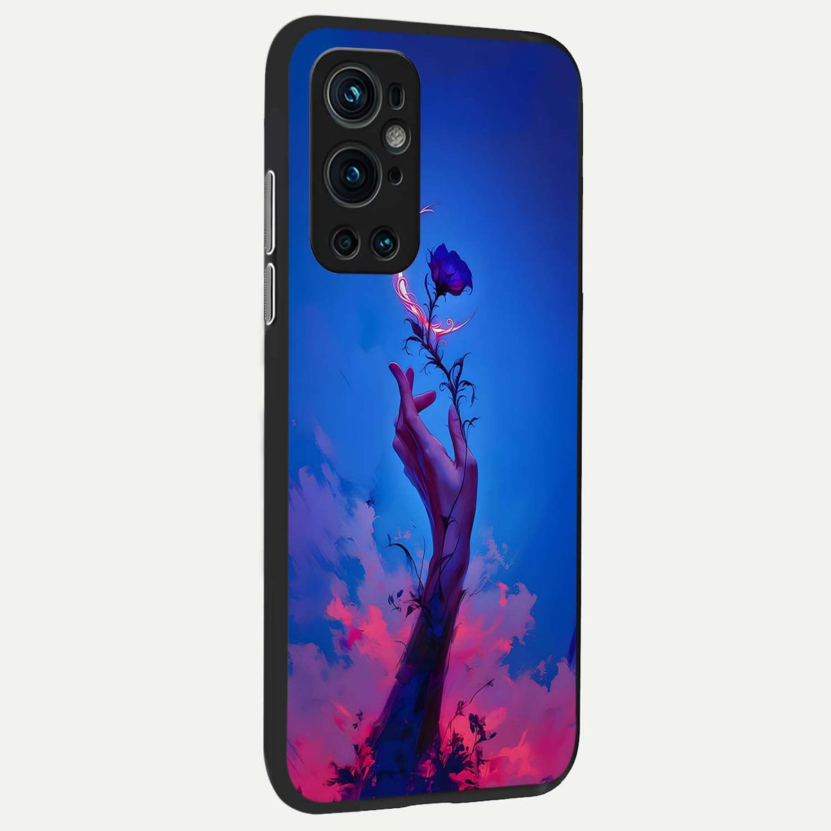 Mystic Hand back cover For OnePlus 9 Pro slim fit glass case with vibrant aesthetic design