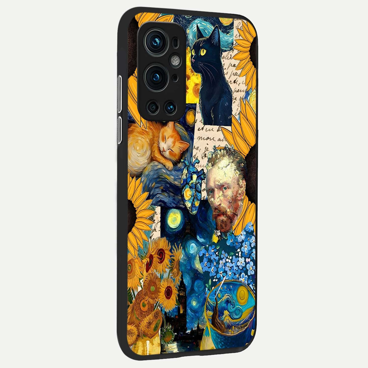 Sunflower Chic Mood Custom Name back cover For OnePlus 9 Pro slim fit glass case with vibrant aesthetic design