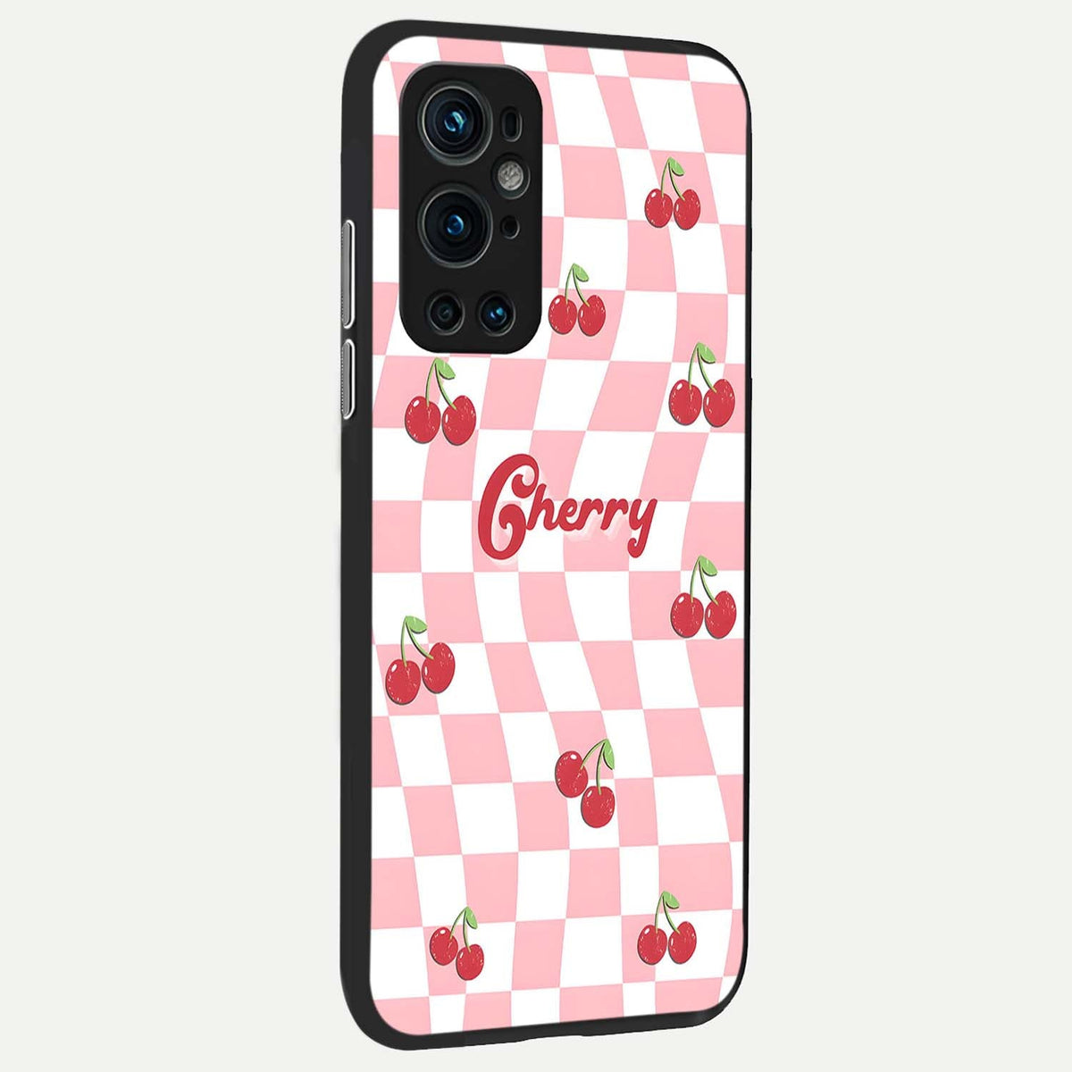 Sweet Cherry Vibes back cover For OnePlus 9 Pro slim fit glass case with vibrant aesthetic design