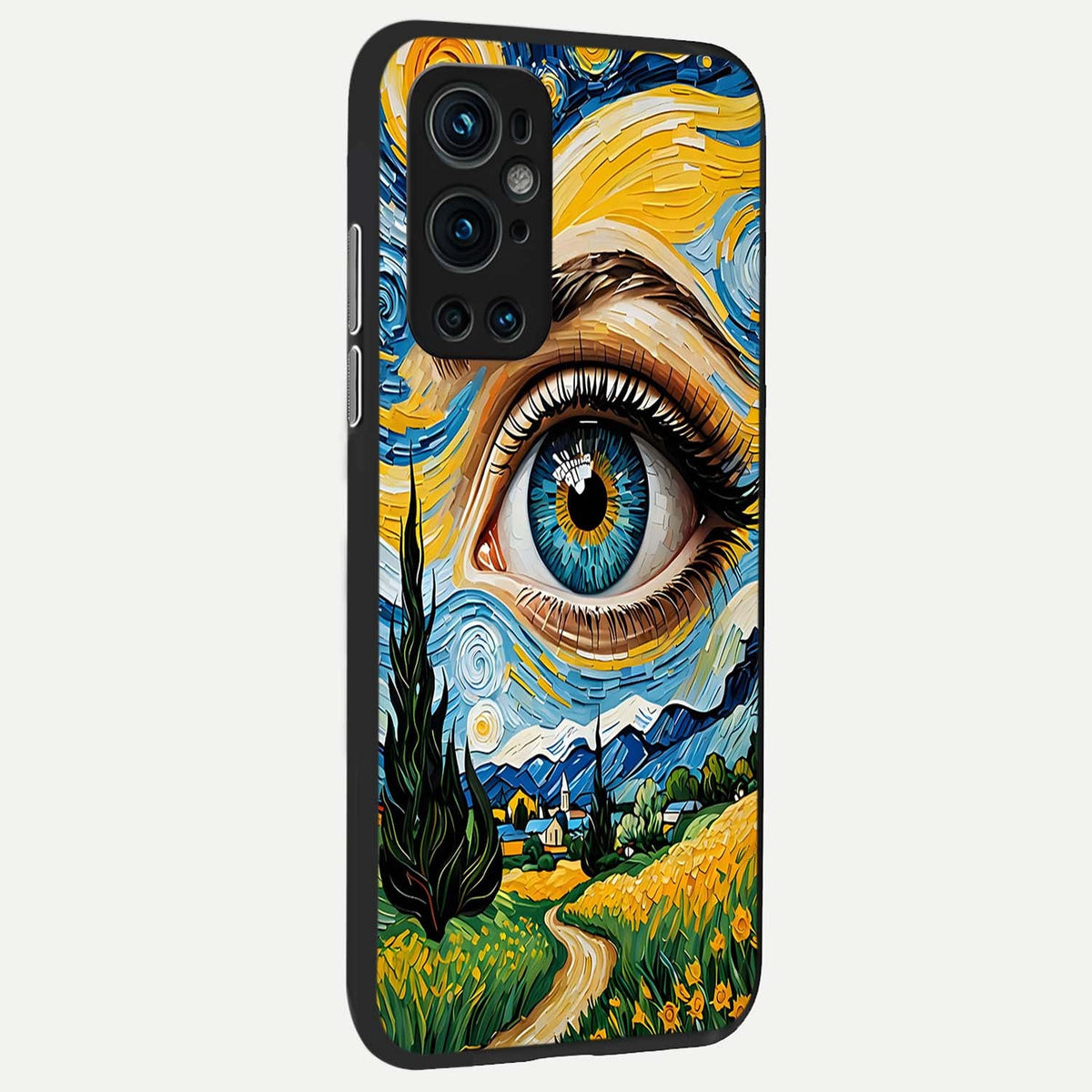 Van Gogh Eye back cover For OnePlus 9 Pro slim fit glass case with vibrant aesthetic design