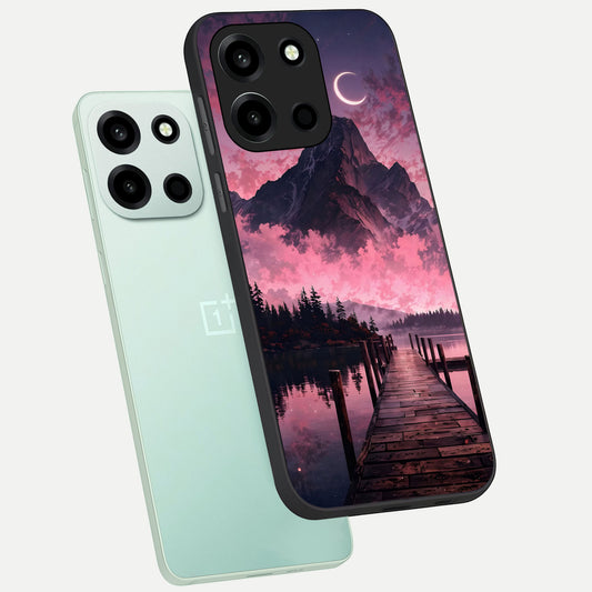 Beautiful Mountain View phone case For Oneplus Nord 6 showing premium glass back cover with detailed artwork