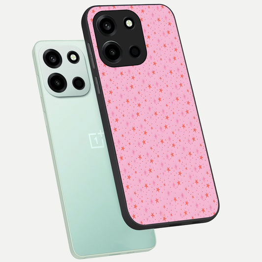 Cosmic Pink Sparkle phone case For Oneplus Nord 6 showing premium glass back cover with detailed artwork