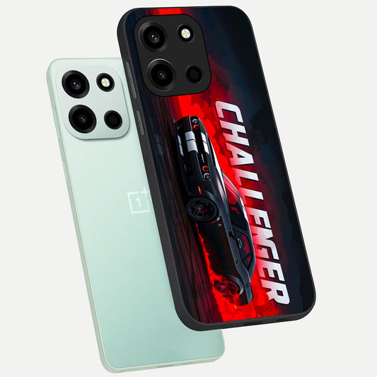Crimson Challenger Fury phone case For Oneplus Nord 6 showing premium glass back cover with detailed artwork