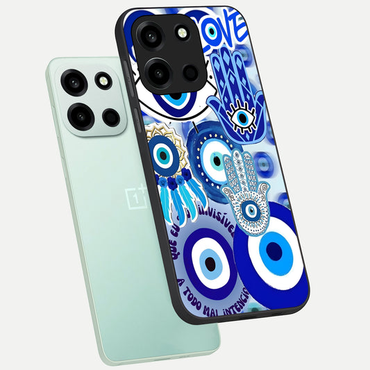 Evil Eyes Dream phone case For Oneplus Nord 6 showing premium glass back cover with detailed artwork