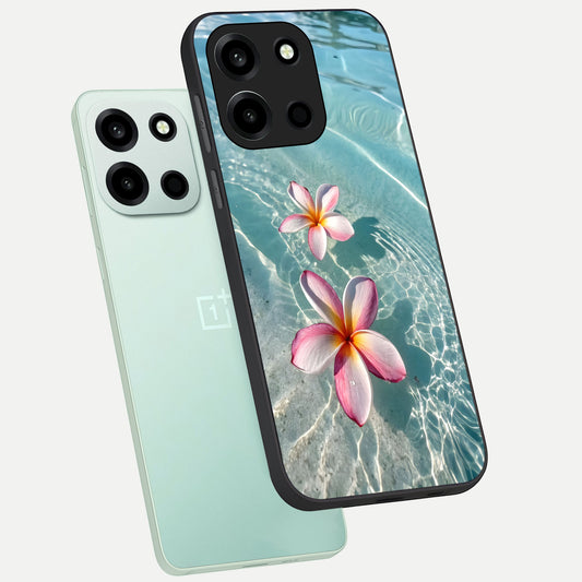 Floating Bloom Bliss phone case For Oneplus Nord 6 showing premium glass back cover with detailed artwork