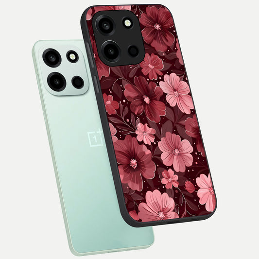 Flower Blush Bloom phone case For Oneplus Nord 6 showing premium glass back cover with detailed artwork
