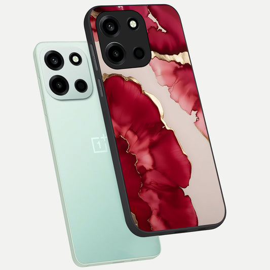 Pink And White Marble phone case For Oneplus Nord 6 showing premium glass back cover with detailed artwork
