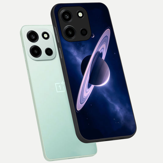 Saturn Ring Mystique phone case For Oneplus Nord 6 showing premium glass back cover with detailed artwork