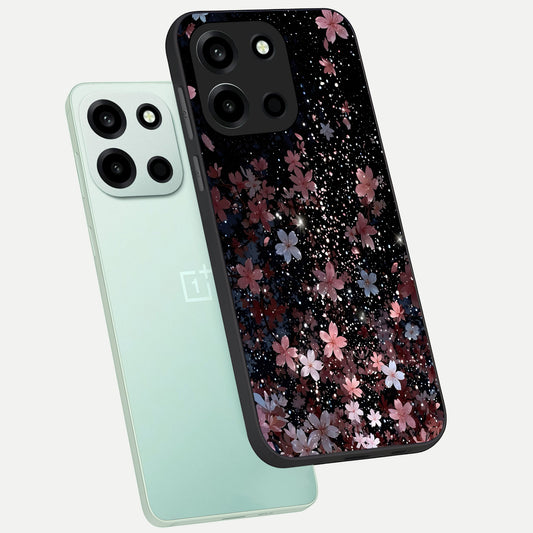 Starlit Flower Dreams phone case For Oneplus Nord 6 showing premium glass back cover with detailed artwork