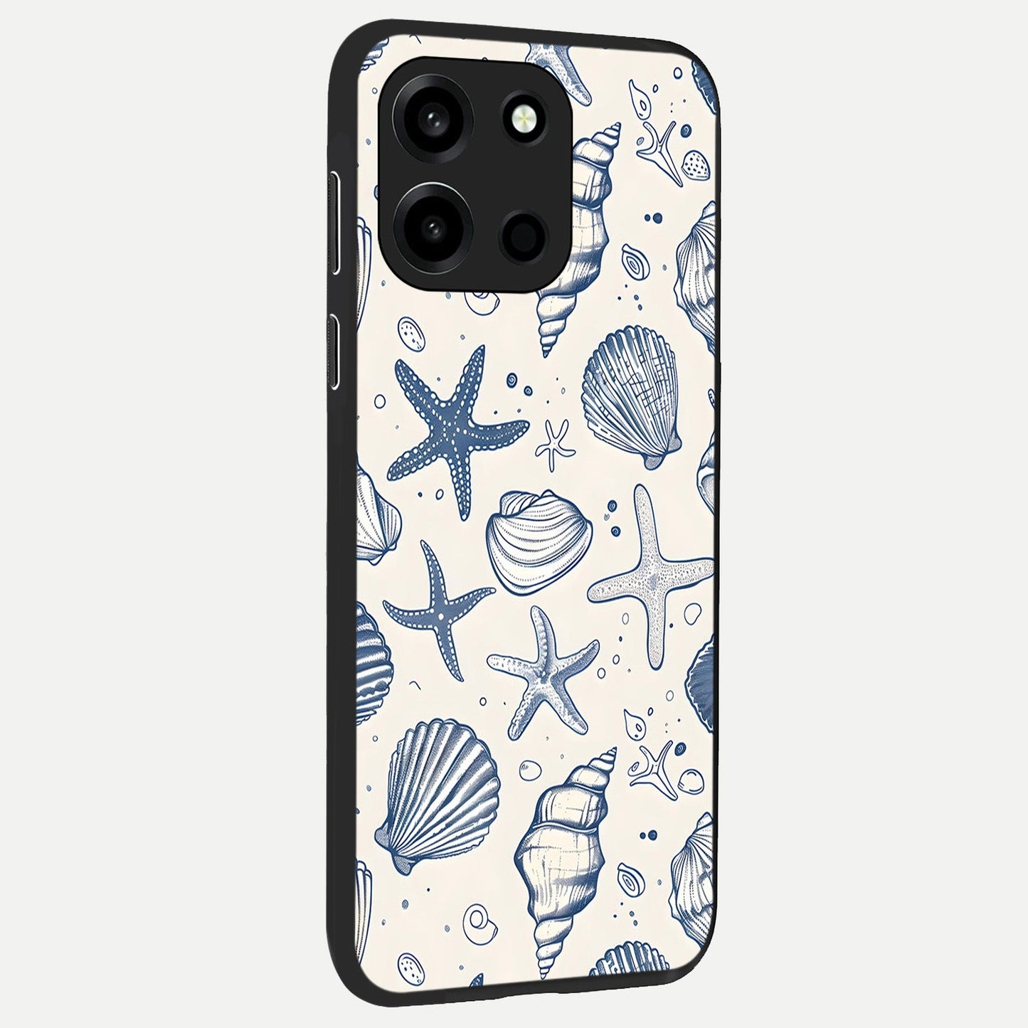 Blue Ocean Outline back cover For Oneplus Nord 6 slim fit glass case with vibrant aesthetic design