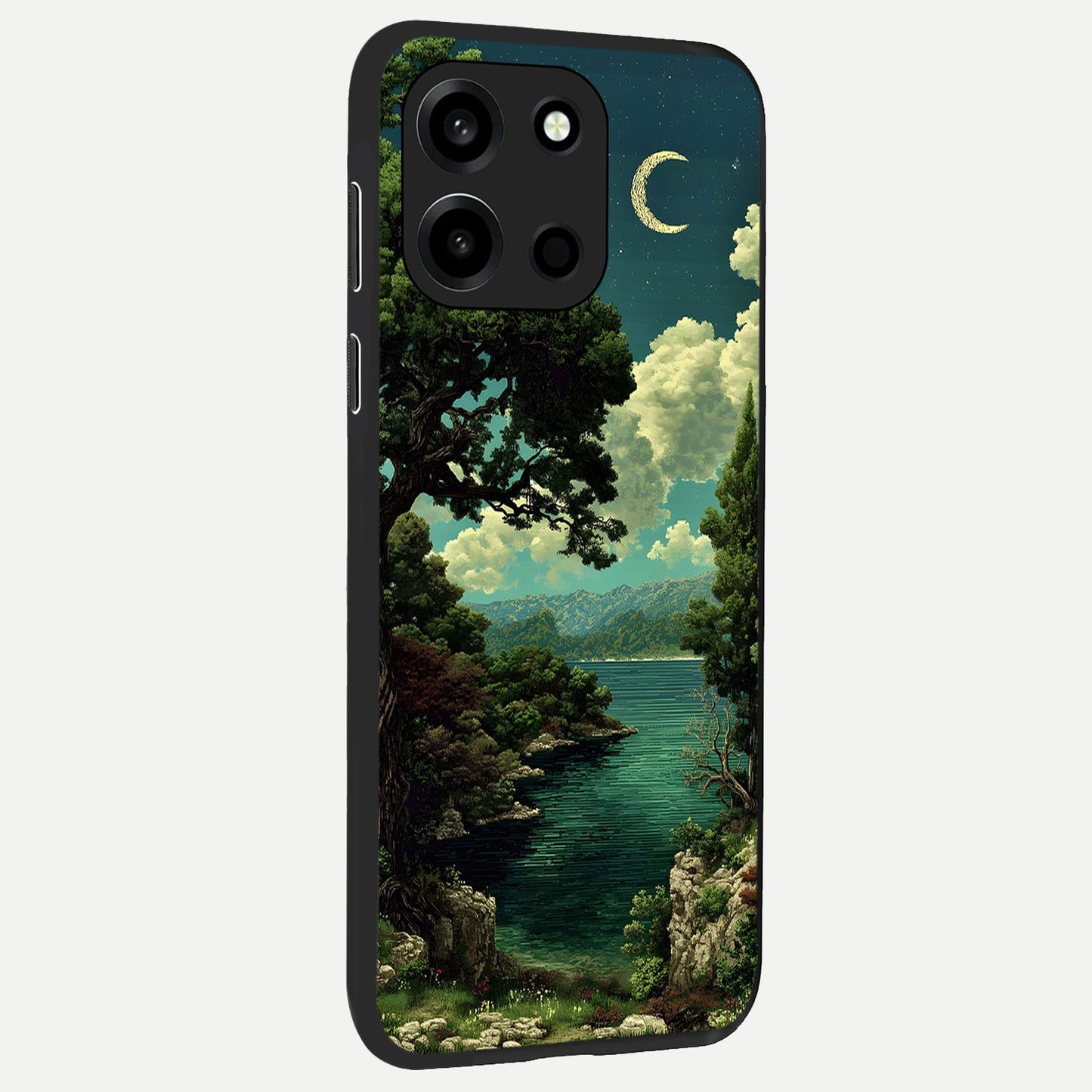 Celestial Lake Peace back cover For Oneplus Nord 6 slim fit glass case with vibrant aesthetic design