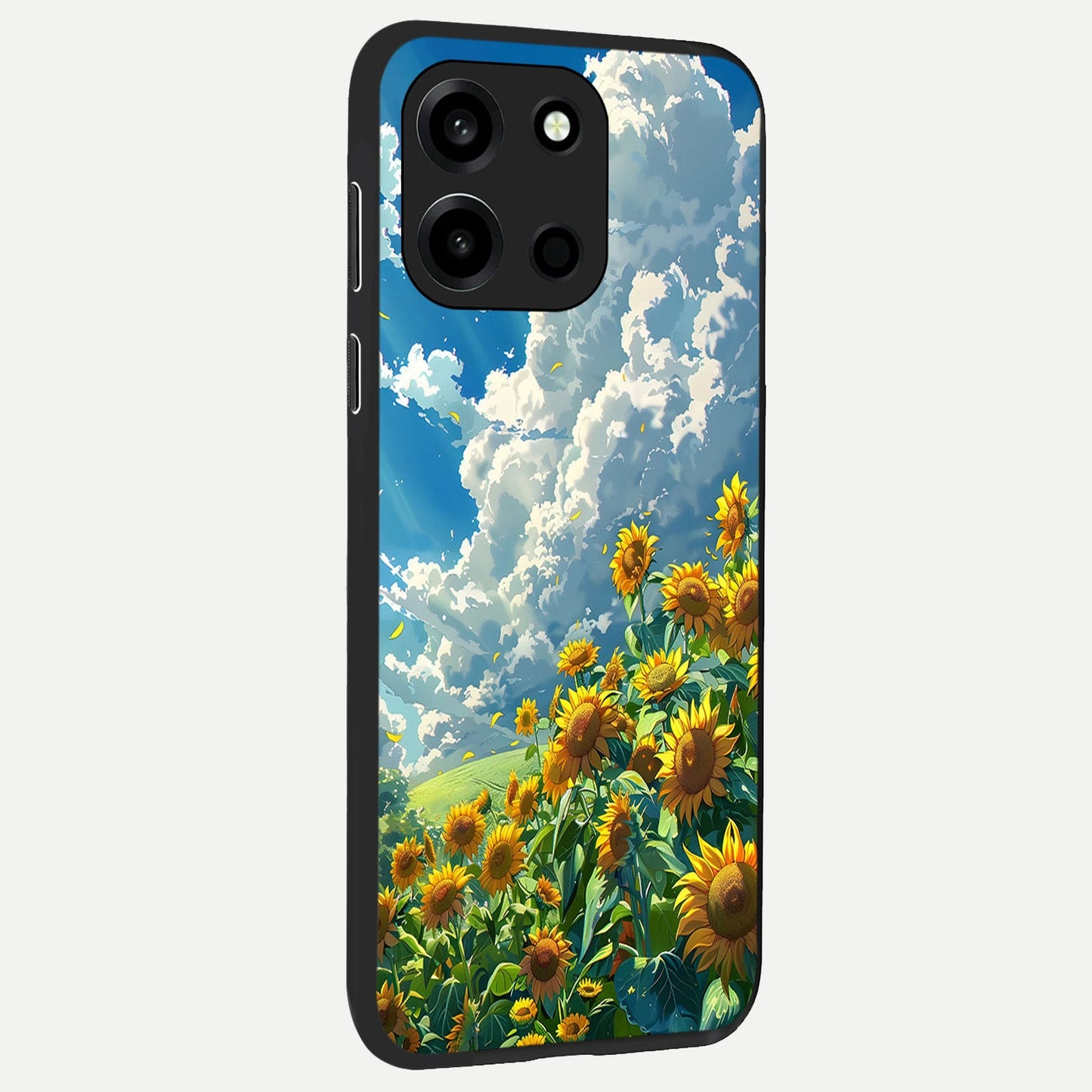 Golden Sun Glory back cover For Oneplus Nord 6 slim fit glass case with vibrant aesthetic design