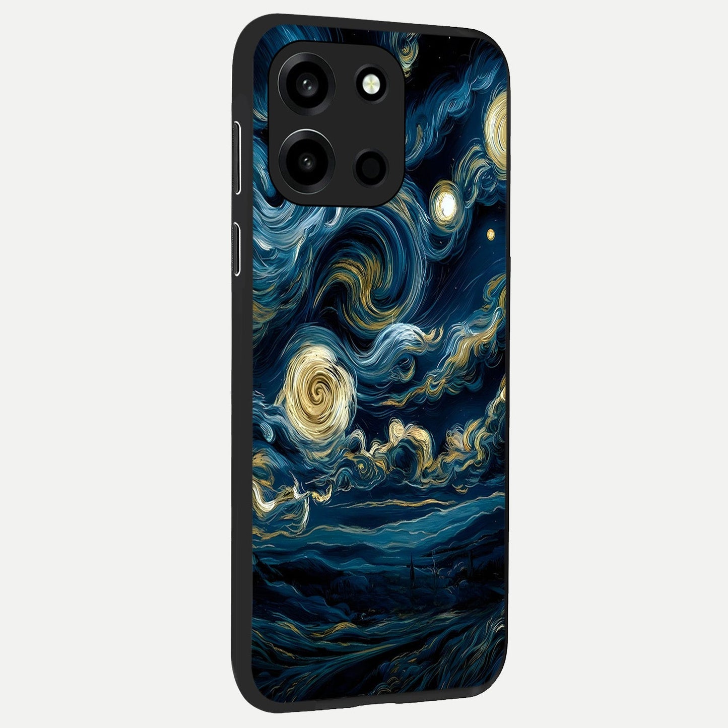 Midnight Sky Whirl back cover For Oneplus Nord 6 slim fit glass case with vibrant aesthetic design