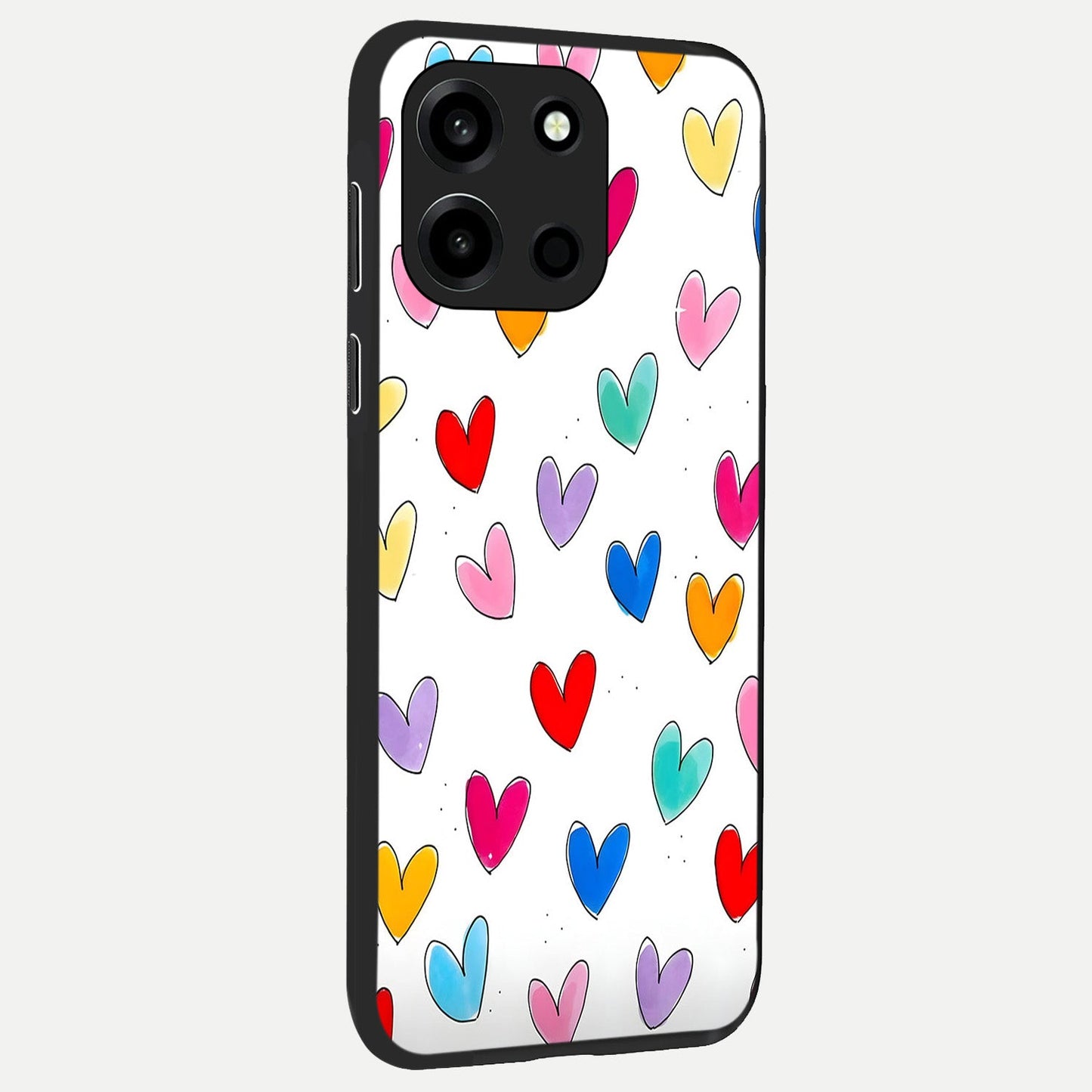 Playful Love Doodles back cover For Oneplus Nord 6 slim fit glass case with vibrant aesthetic design