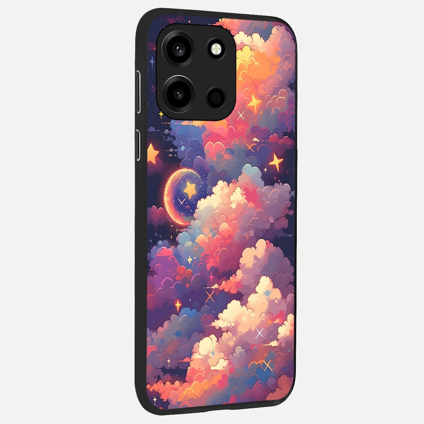 Starlit Dream Clouds back cover For Oneplus Nord 6 slim fit glass case with vibrant aesthetic design
