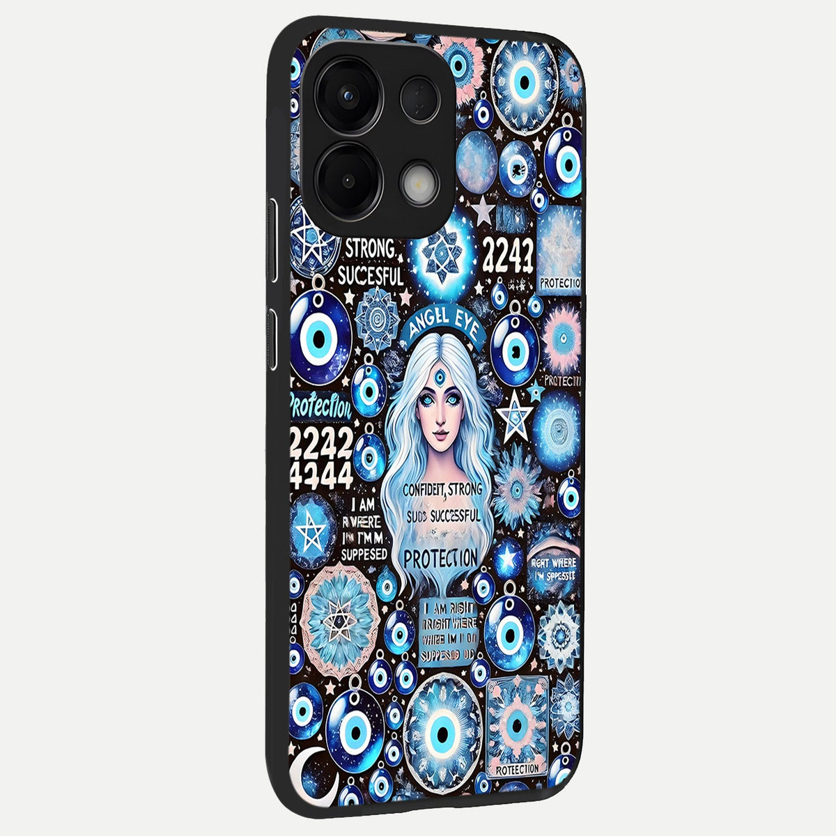 Angel Aura Shield back cover For Oppo K13 5G slim fit glass case with vibrant aesthetic design