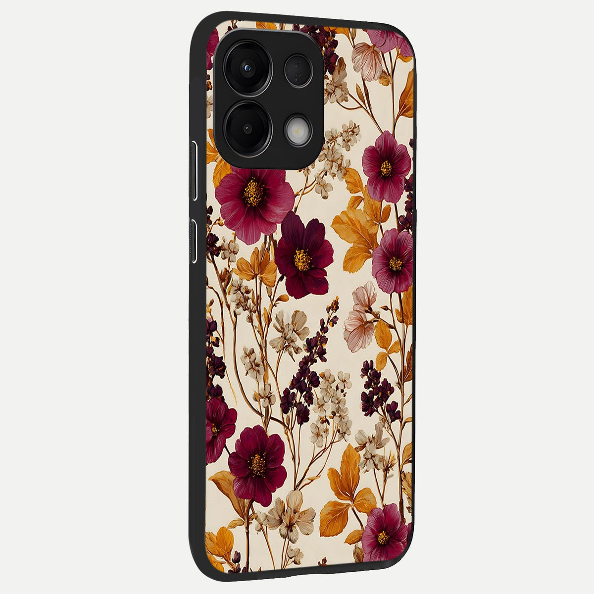 Autumn Wine Bloom back cover For Oppo K13 5G slim fit glass case with vibrant aesthetic design