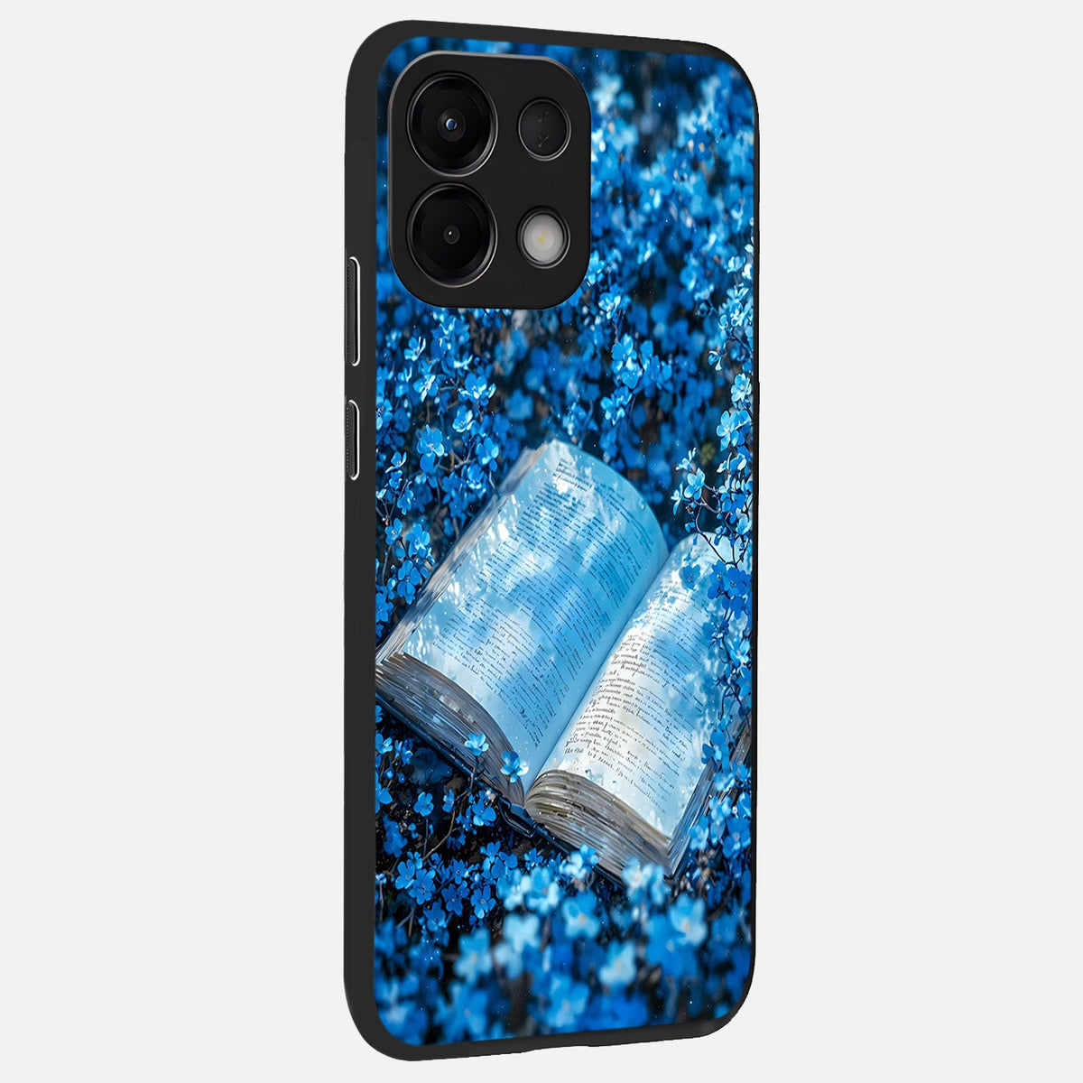 Blue Bloom Tales back cover For Oppo K13 5G slim fit glass case with vibrant aesthetic design