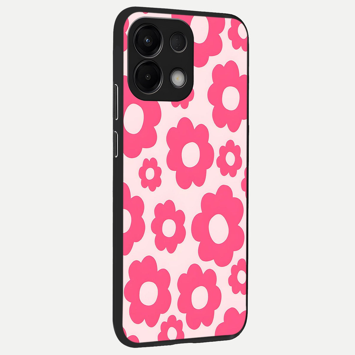 Blush Flower Pop back cover For Oppo K13 5G slim fit glass case with vibrant aesthetic design