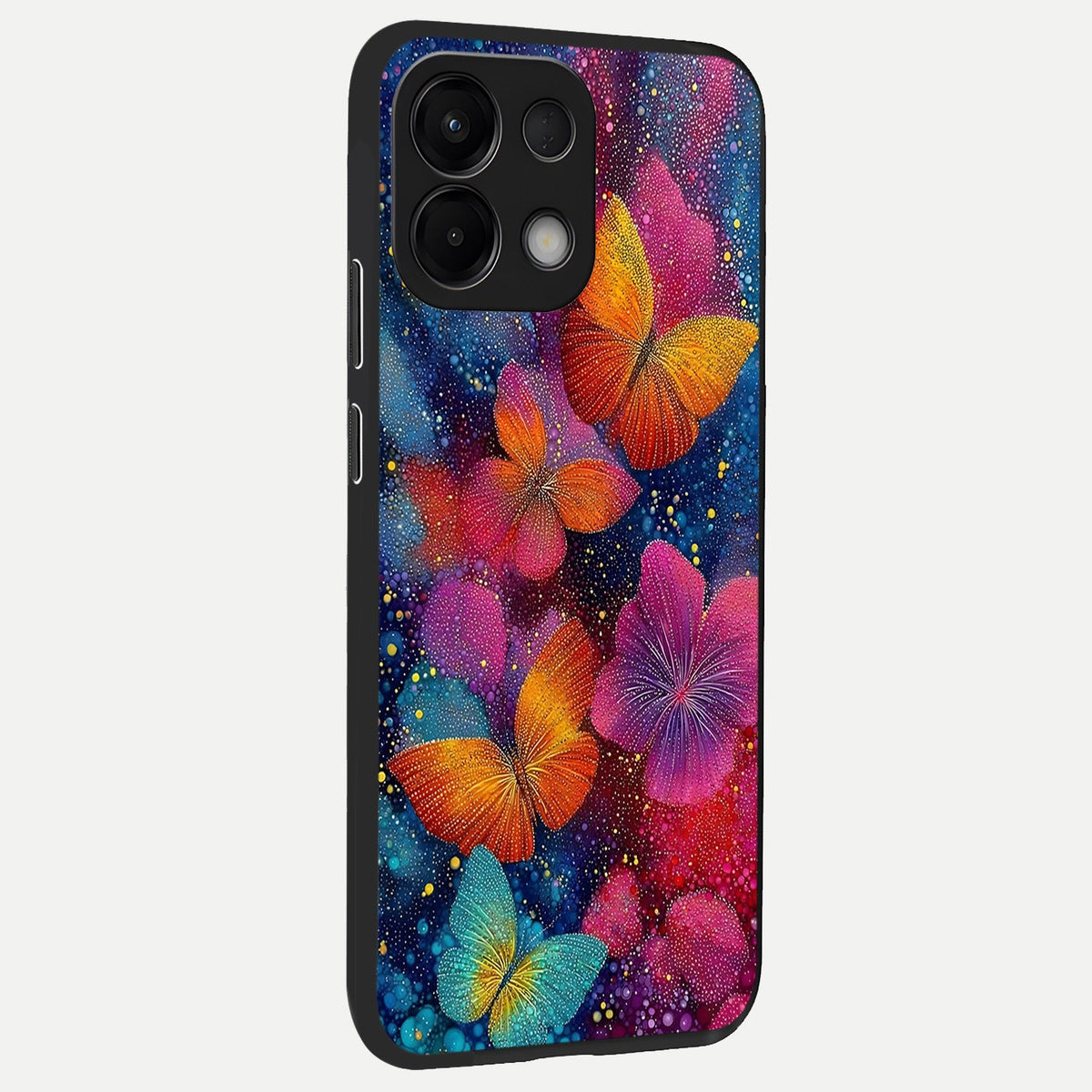 Butterfly Dream Mist back cover For Oppo K13 5G slim fit glass case with vibrant aesthetic design