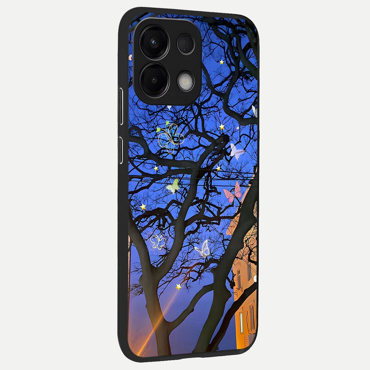 Butterfly Night Magic back cover For Oppo K13 5G slim fit glass case with vibrant aesthetic design