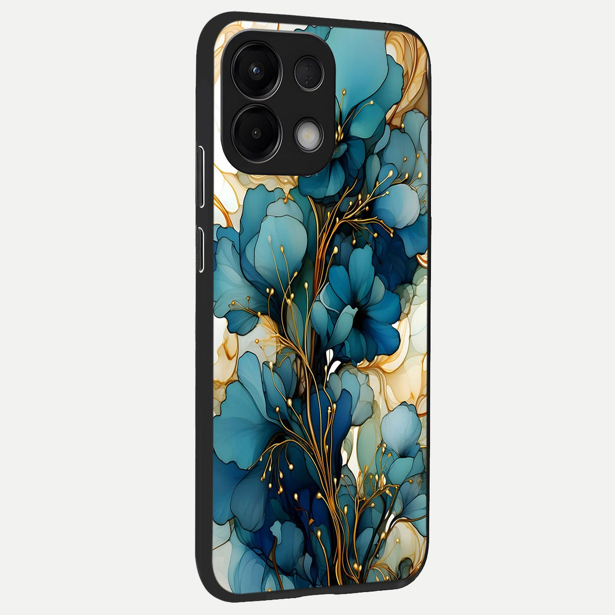 Golden Bloom Symphony back cover For Oppo K13 5G slim fit glass case with vibrant aesthetic design
