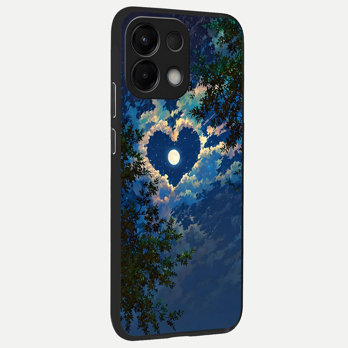 Heart With Moon Sky back cover For Oppo K13 5G slim fit glass case with vibrant aesthetic design