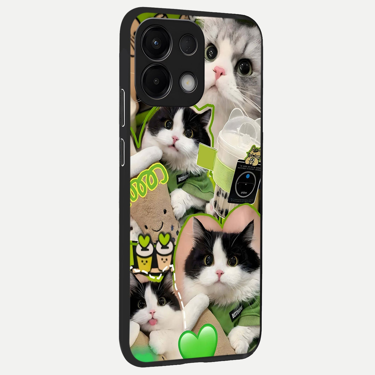 Matcha Cats Mood back cover For Oppo K13 5G slim fit glass case with vibrant aesthetic design