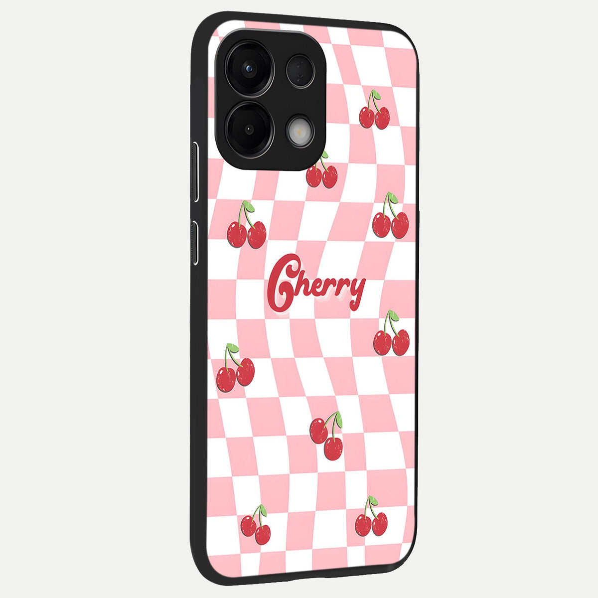Sweet Cherry Vibes back cover For Oppo K13 5G slim fit glass case with vibrant aesthetic design