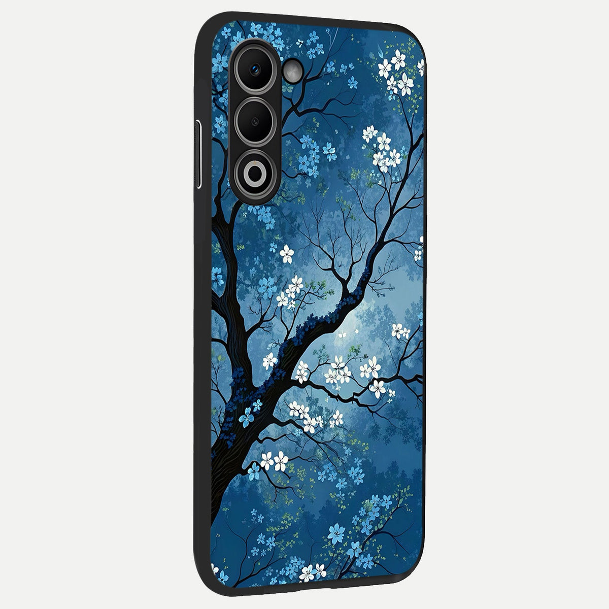 Blue Tree Serenity back cover For Oppo A5 5G slim fit glass case with vibrant aesthetic design