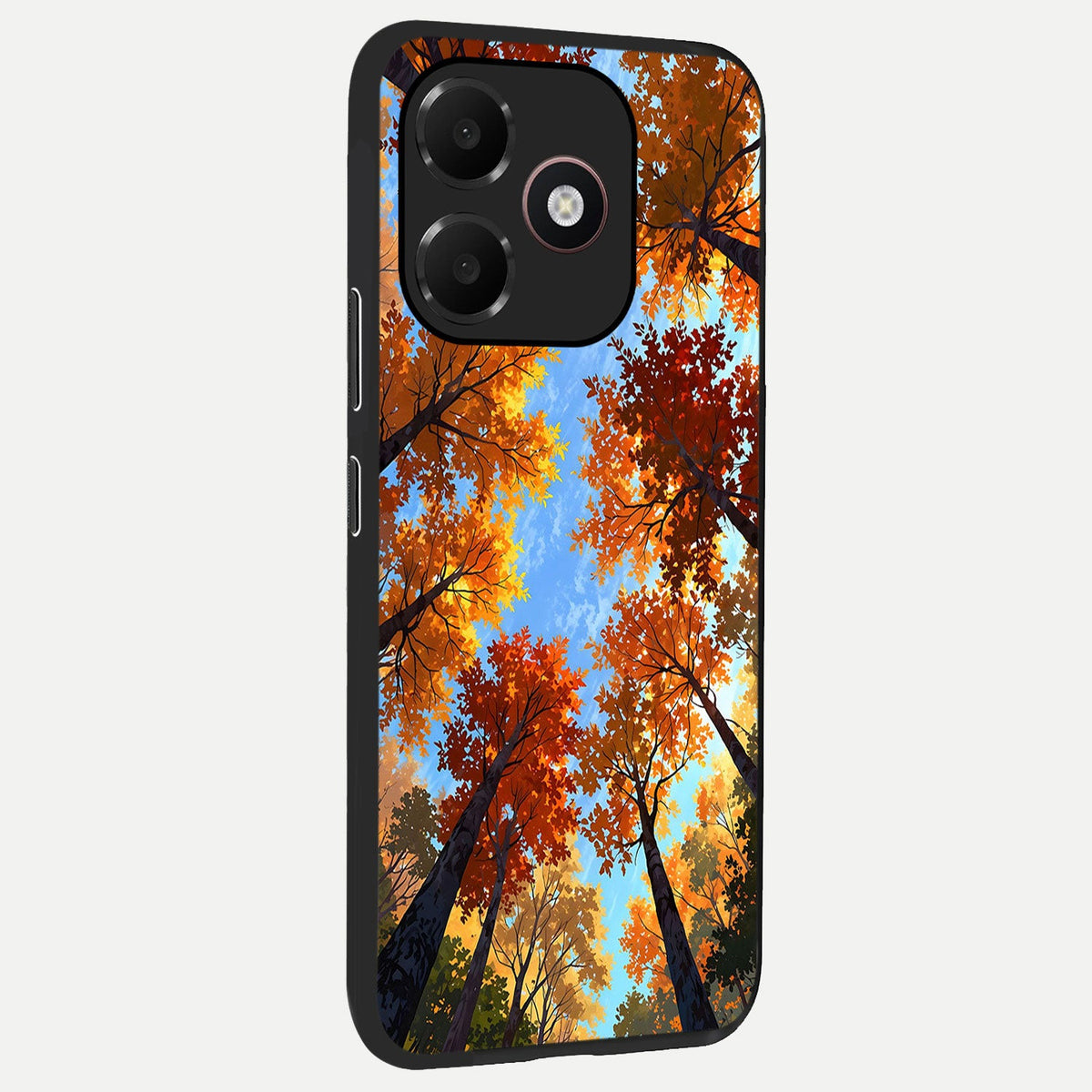 Autumn Sky Rise back cover For Oppo A6C 5G slim fit glass case with vibrant aesthetic design
