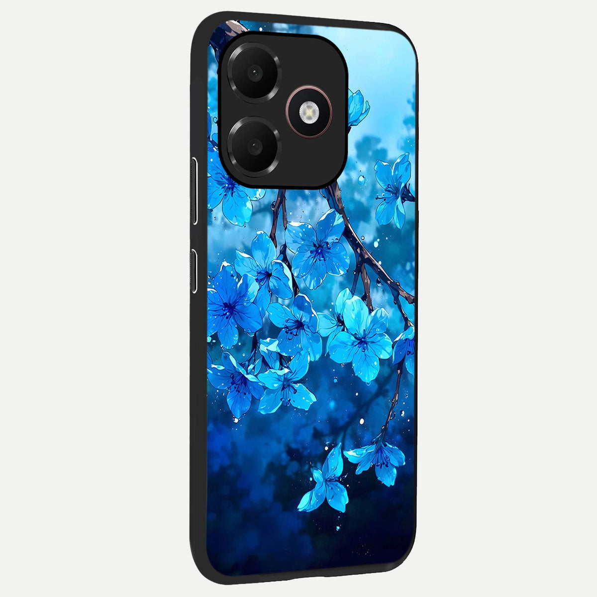 Blue Blossoms Branch back cover For Oppo A6C 5G slim fit glass case with vibrant aesthetic design