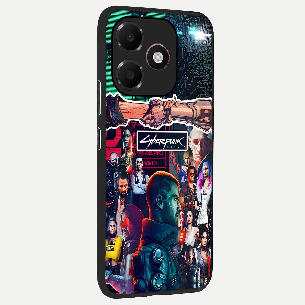 CYBERPUNK Legacy back cover For Oppo A6C 5G slim fit glass case with vibrant aesthetic design
