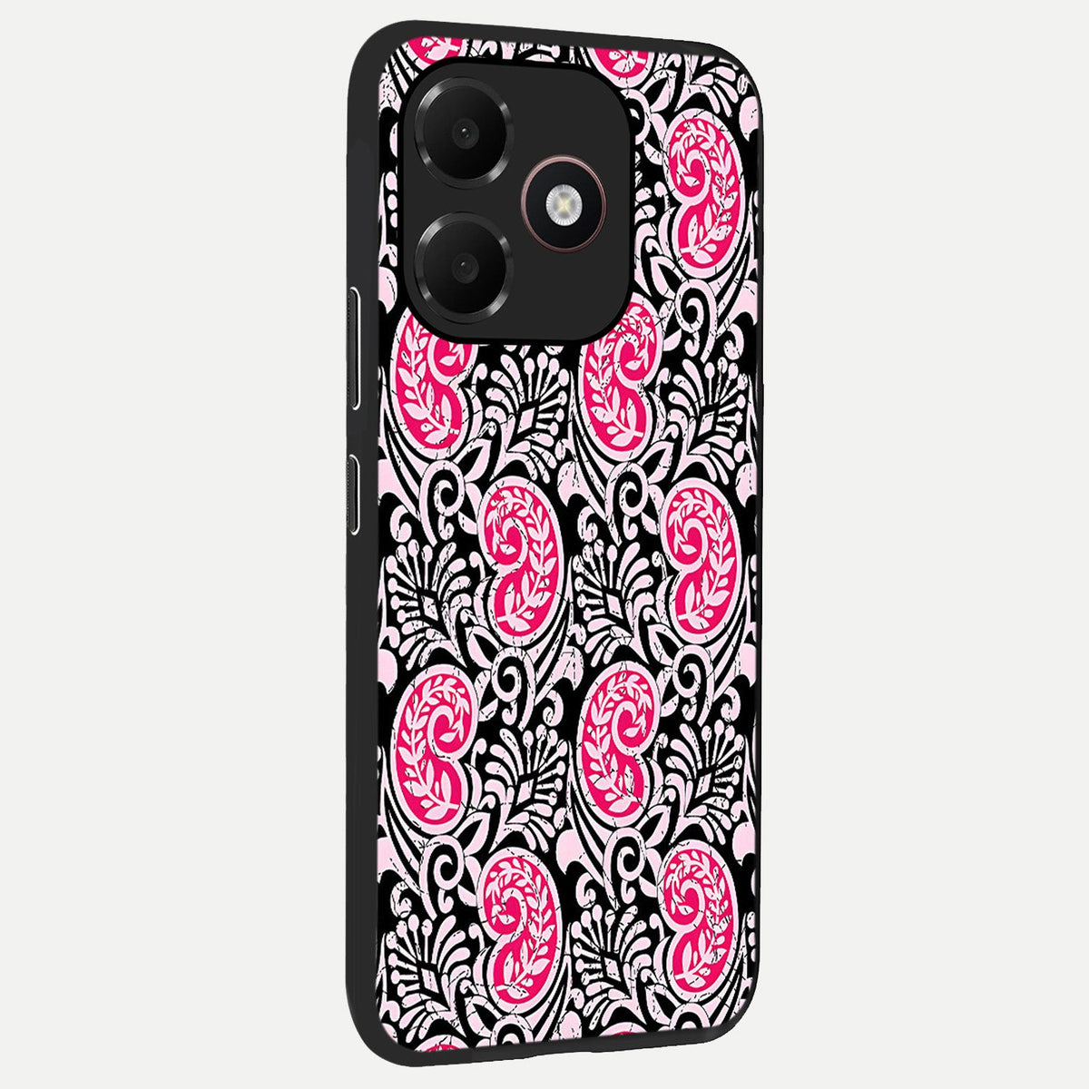 Crimson Paisley Charm back cover For Oppo A6C 5G slim fit glass case with vibrant aesthetic design