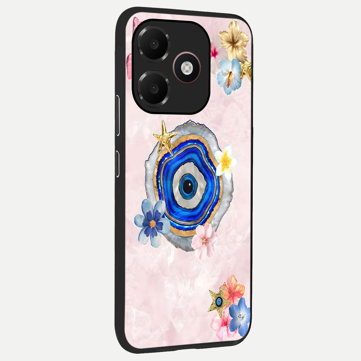 Divine Aura Bloom back cover For Oppo A6C 5G slim fit glass case with vibrant aesthetic design