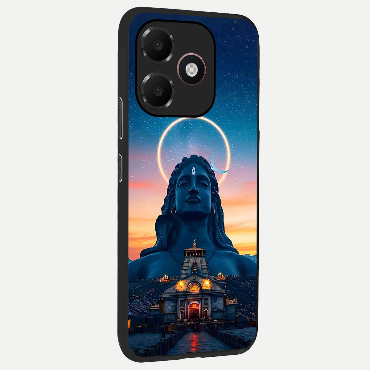 Eternal Shiva Aura back cover For Oppo A6C 5G slim fit glass case with vibrant aesthetic design