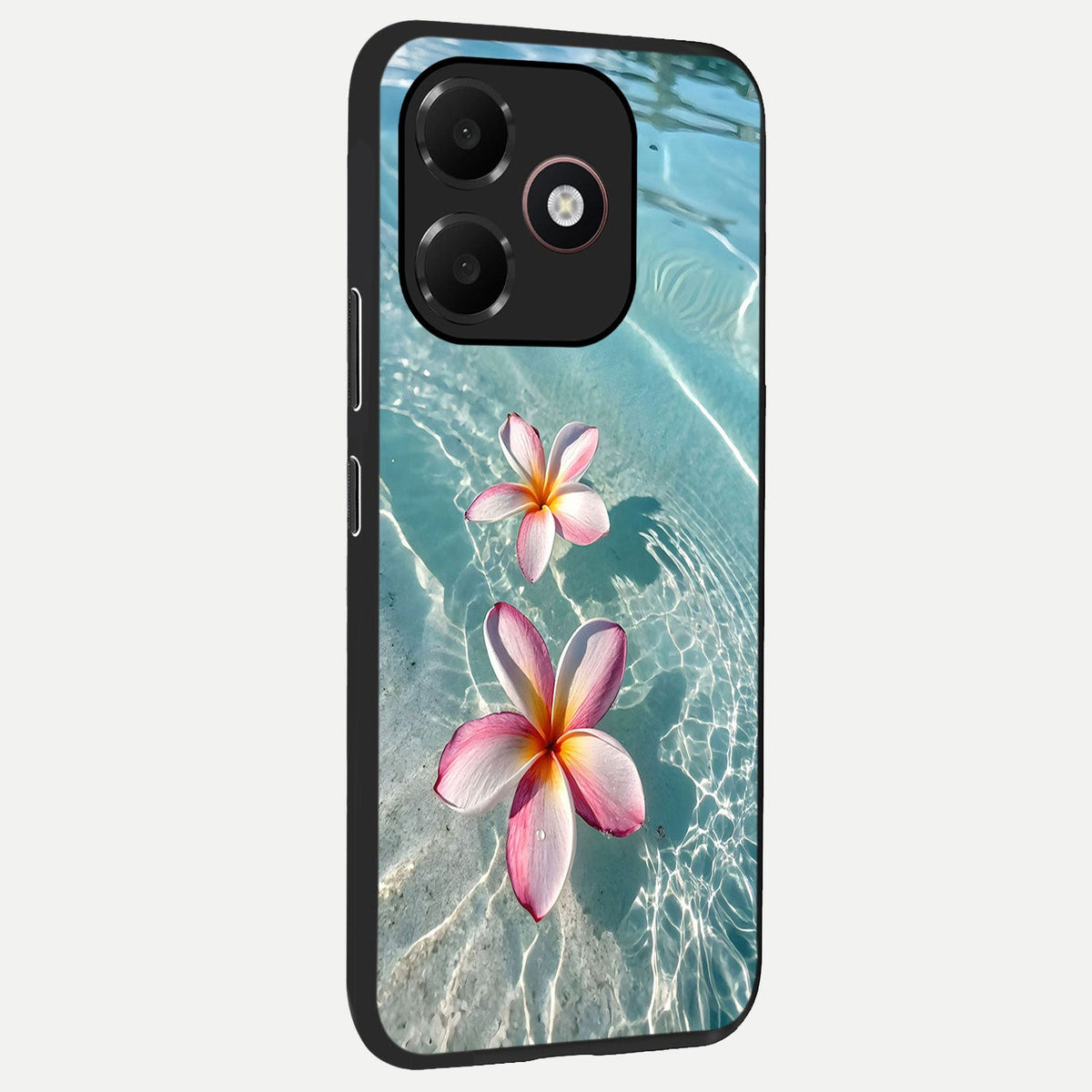 Floating Bloom Bliss back cover For Oppo A6C 5G slim fit glass case with vibrant aesthetic design