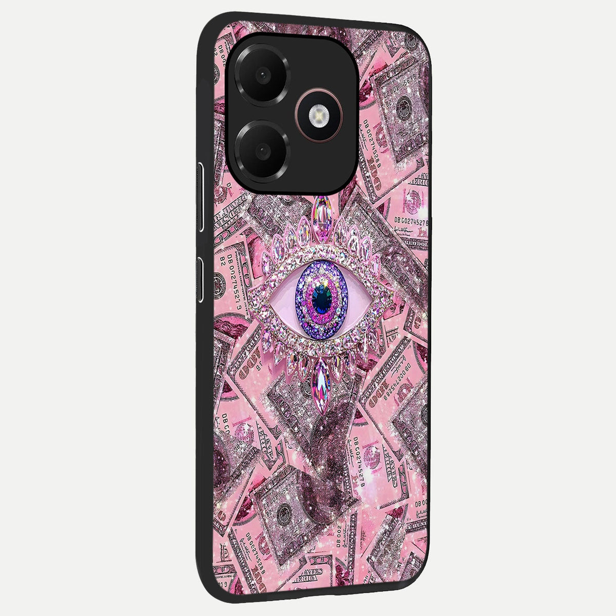 Money Eye Luxe back cover For Oppo A6C 5G slim fit glass case with vibrant aesthetic design